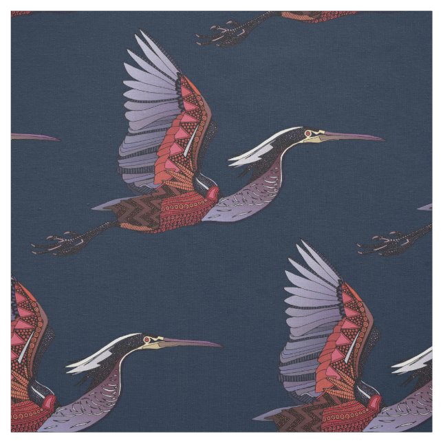 Agami heron indigo Stoff (Muster)