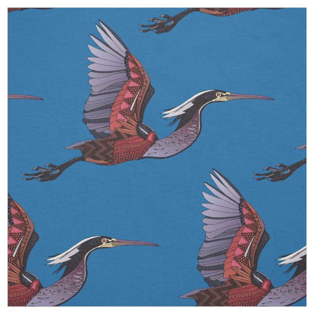 Agami-Heron-Kobaltgewebe Stoff (Muster)