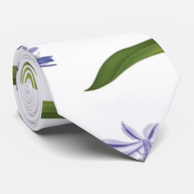 agapanthus african lily flowers seamless pattern krawatte (Gerollt)