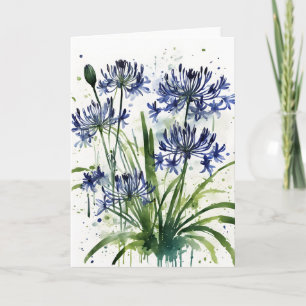 Agapanthus - Aquarell Blumen iPad mini Hülle Karte