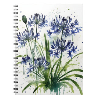 Agapanthus - Aquarellblumen iPad mini Hülle Notizblock