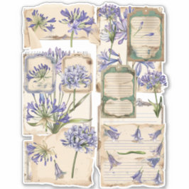 Agapanthus Blume Fussy Cut Ephemera 2 Aufkleber