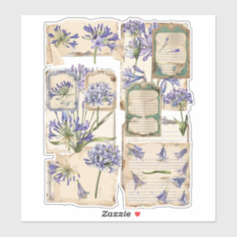 Agapanthus Blume Fussy Cut Ephemera 2 Aufkleber