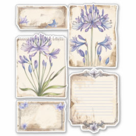 Agapanthus Blume Fussy Cut Ephemera Aufkleber
