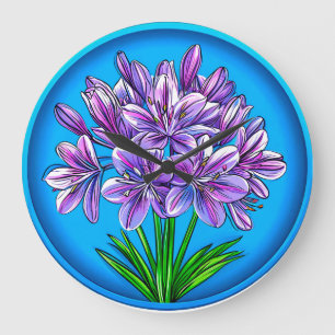 Agapanthus-Blume Große Wanduhr