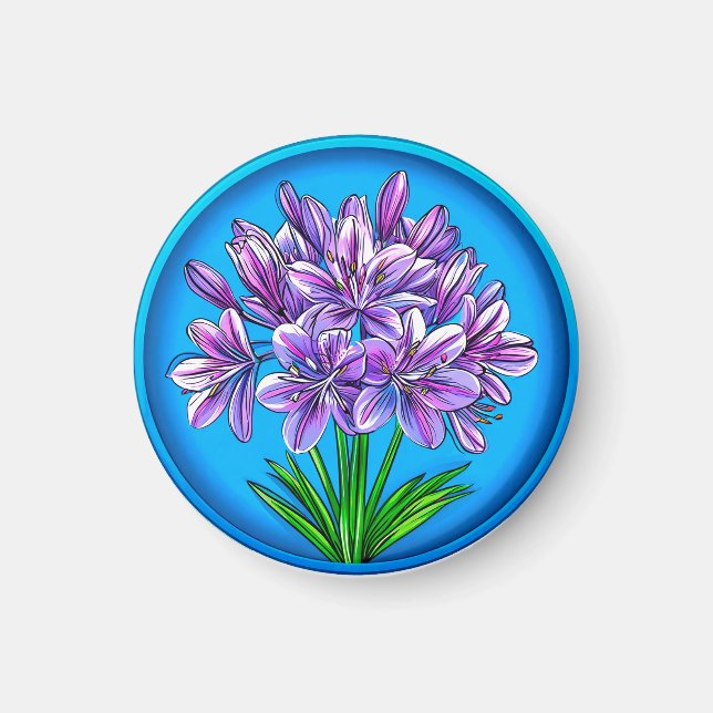 Agapanthus-Blume Magnet (Vorne)