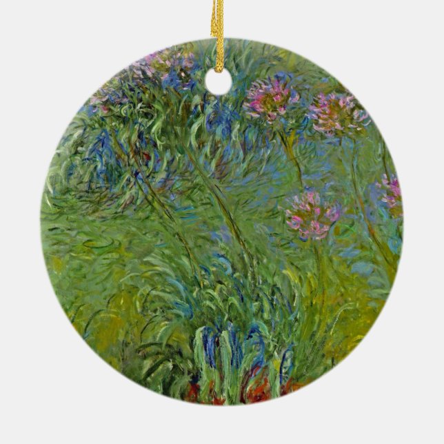 Agapanthus-Blume (von Claude Monet) Keramik Ornament (Hinten)