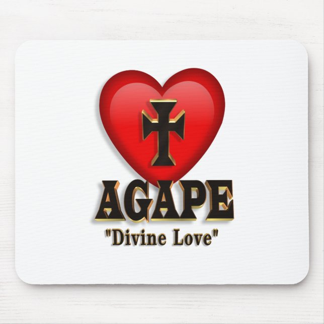 Agape Herzsymbol für Gottes göttliche Liebe Mousepad (Vorne)