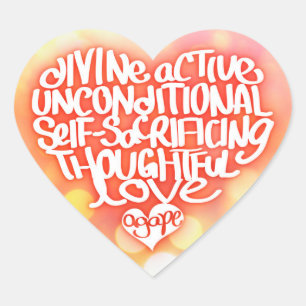 Agape-Liebe Herz-Aufkleber