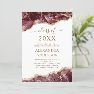 Agate Abschluss Class of 2022 Burgund Einladung