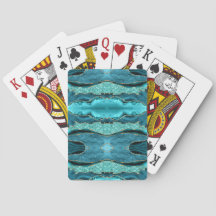 Agate Aquamarin Blue Gold Aqua Türkis Spielkarten