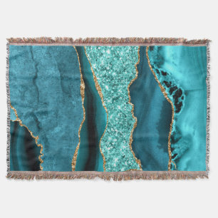 Agate Aquamarin Blue Gold Glitzer Marbella Aqua Decke