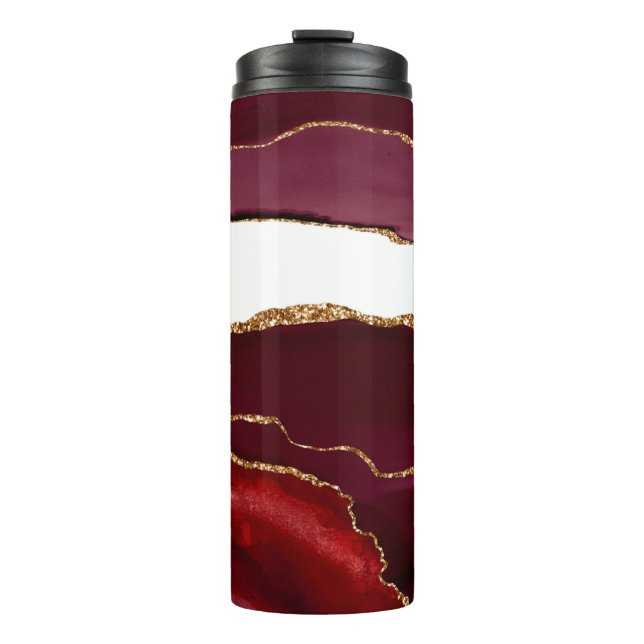 Agate bordeaux und or thermosbecher (Vorderseite)