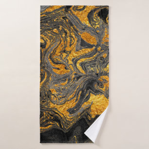 Agate Crystal. Futuristische moderne Suminagashi. Badehandtuch