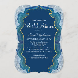 Agate Elegant Hübsch Blue Aquamarin Geode Muster Einladung