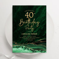 Agate Emerald Green Gold 40. Geburtstag