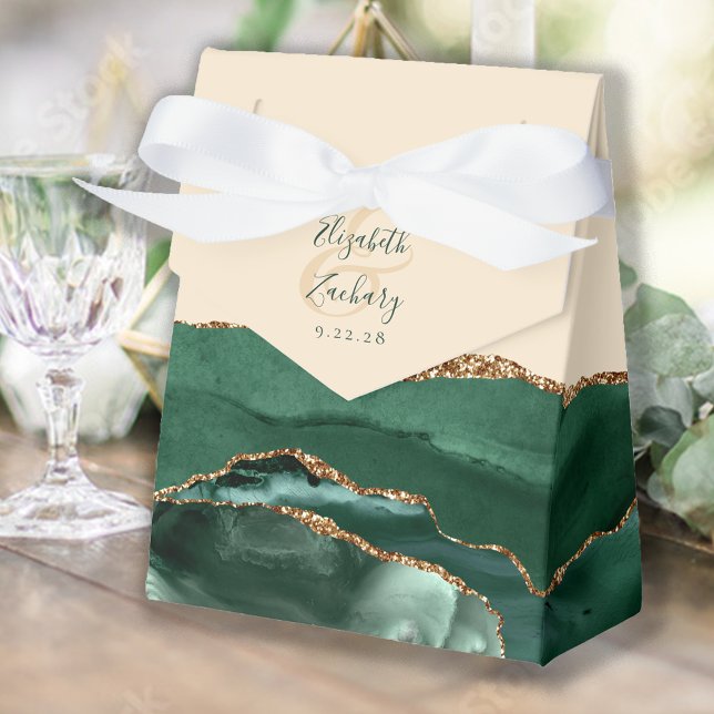 Agate Emerald Green Gold Champagne Beige Geschenkschachtel (Von Creator hochgeladen)