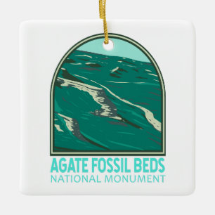 Agate Fossil Beds National Monument Vintage auf De Keramikornament