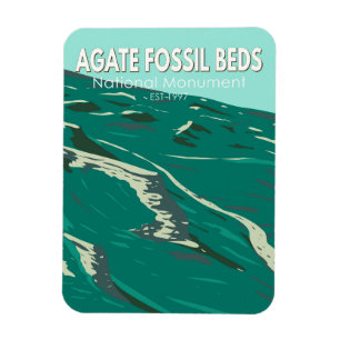 Agate Fossil Beds National Monument Vintage auf De Magnet