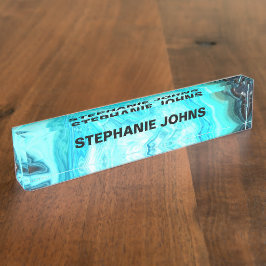 Agate Gemstone Geode Individuelle Name Abstrakt Ar Namensplakette