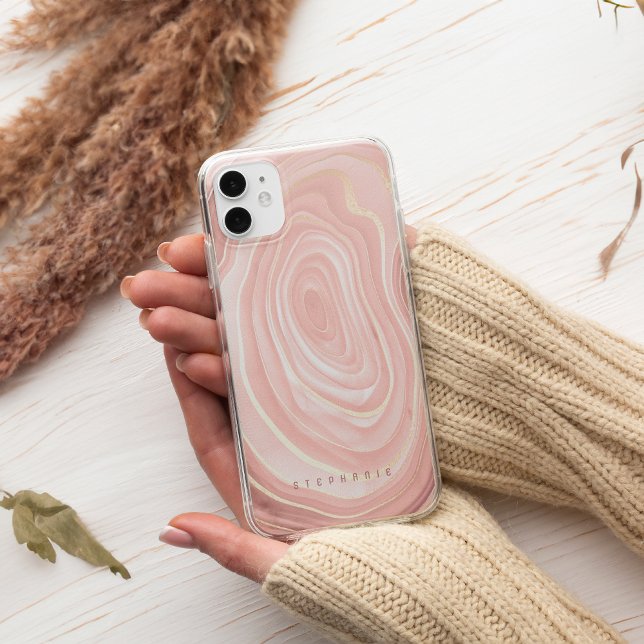 Agate Geode Blush Pink Gold Imitate Foil Case-Mate iPhone Hülle (Von Creator hochgeladen)