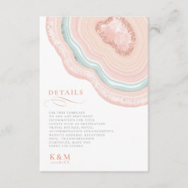 Agate Geode Glitzer Details Rose Gold ID647 Begleitkarte