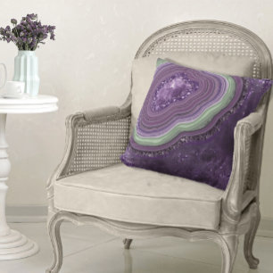 Agate Geode Glitzer Violet ID647 Kissen