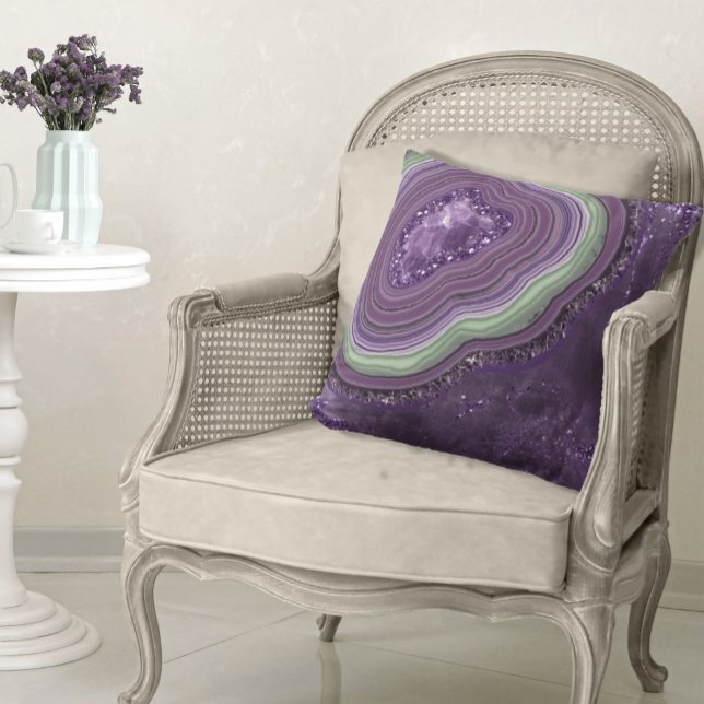 Agate Geode Glitzer Violet ID647 Kissen (Von Creator hochgeladen)