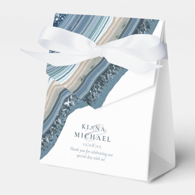 Agate Geode Glitzer Wedding Dusty Blue ID647 Geschenkschachtel (Vorderseite)