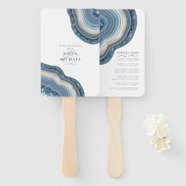 Agate Geode Glitzer Wedding Party Dusty Blue ID647 Fächer