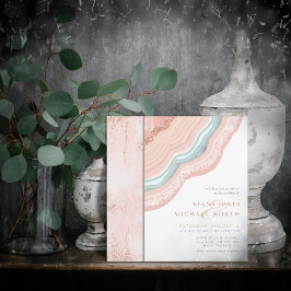 Agate Geode Glitzer Wedding Rose Gold ID647 Einladung