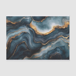 Agate Geode Gold Navy Blau Marmor Decoupage Seidenpapier