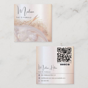 Agate geode Rose Gold Moderne qr Code Quadratische Visitenkarte
