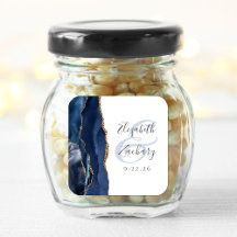 Agate Geode Script Navy Blue Gold Hochzeit