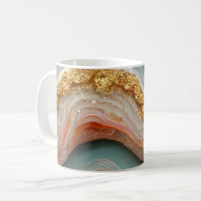 Agate Geode Stone Kaffeetasse (Vorderseite Links)
