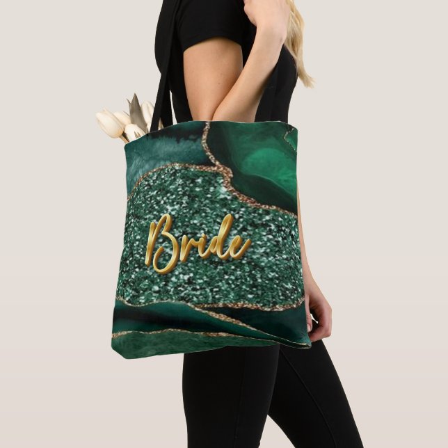 Agate Glitter Ozean Braut Golden 3D Text Tote (Von Nahem)