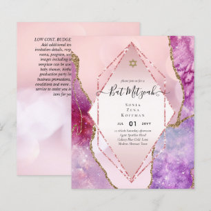 AGATE GLITZER BAT MITZVAH Einladungs-HAUSHALT
