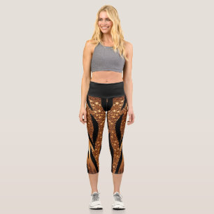 Agate Glitzer Tiger Capri Leggings