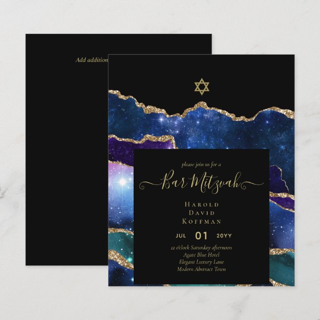 AGATE Gold BAR MITZVAH (Vorne/Hinten)