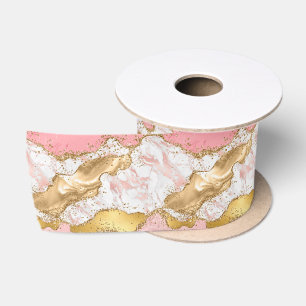 Agate: Gold und Rosa Sequins Satinband