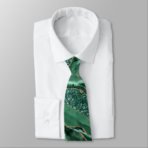 Agate Green Gold Emerald Neck Tie Krawatte