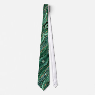 Agate Green Gold Glitzer Emerald Neck Tie Krawatte
