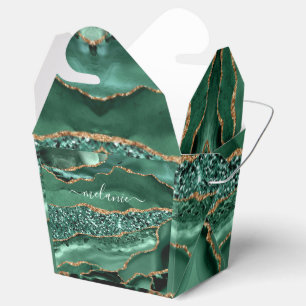 Agate Green Gold Glitzer Geode Marble Individuelle Geschenkschachtel