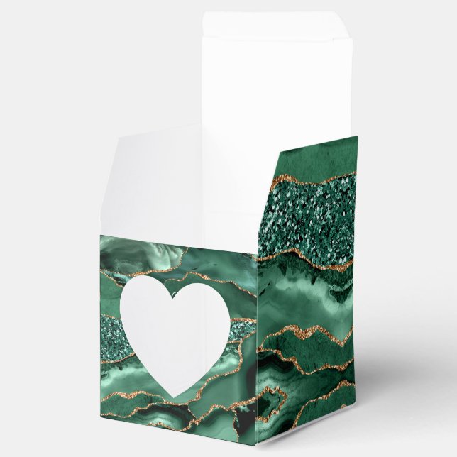 Agate Green Gold Glitzer Geode Marble Individuelle Geschenkschachtel (Geöffnet)