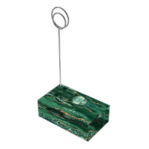 Agate Green Gold Glitzer Marble Platzkarte Platzkartenhalter