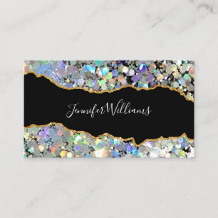 Agate Holographic Glitzer Makeup Artist QR Code Visitenkarte