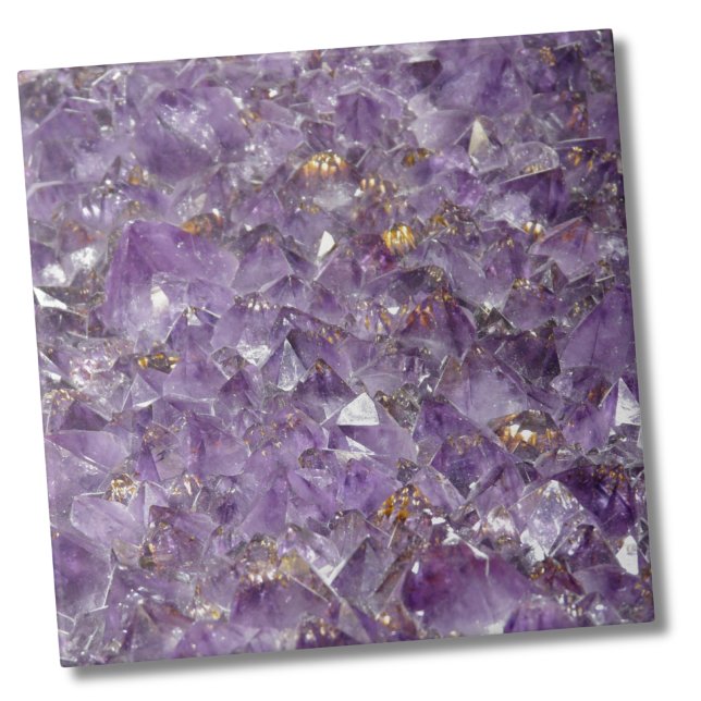 Agate Lila Crystal Fliese (Purple Amethyst Crystal Stone Print Tile)