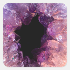 Agate Lila Crystal Quadratischer Aufkleber
