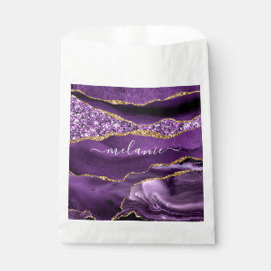 Agate Lila Gold Glitzer Ihr Name Gefälligkeitbeute Geschenktütchen