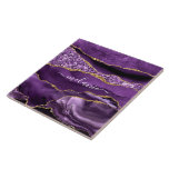 Agate Lila Gold Glitzer Individuelle Name Keramik  Fliese<br><div class="desc">Keramik Tiles mit Agate Lila Violet Gold Glitzer Geode Individuelle Name Sparkle Marmor Personalisiert Geburtstag - Geburtstag oder Hochzeitsfeier Geschenk / Beißig - Fügen Sie Ihren Namen - Text oder Entfernen - Make Your Special Gift - Neu vergrössern und verschieben oder entfernen und fügen Sie Text / Elemente mit Anpassungstool....</div>